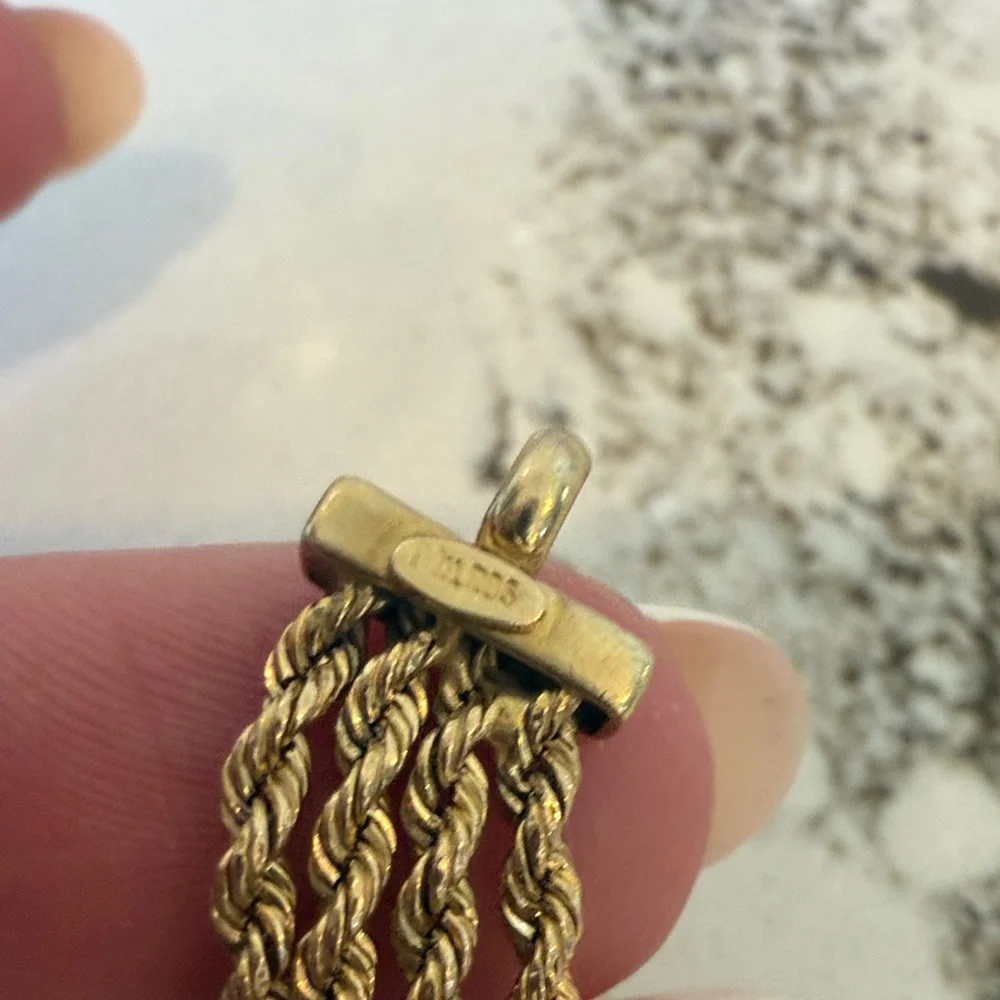 Timeless Italian 14kt solid gold triple rope bracelet - Picture 9 of 16